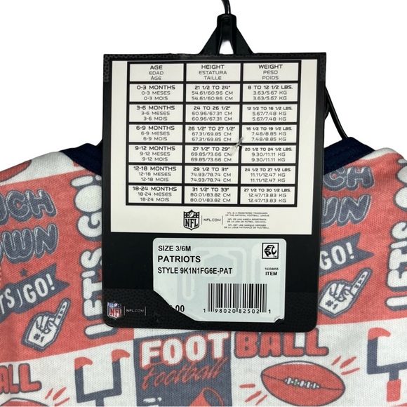 NWT New England Patriots Play Day 3 Piece Creeper Set - 3-6mo - Picture 4 of 6